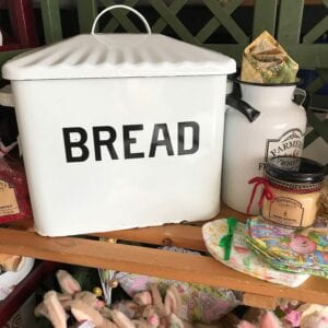 Farmhouse style white bread box