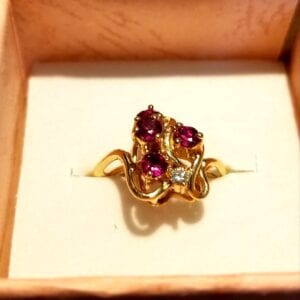 Natural Ruby & Diamond 14K Yellow Gold Ring