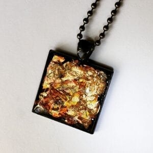 IRIDESCENT TILE PENDANT NECKLACE
