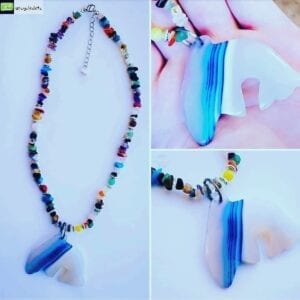 DOLPHIN GEMSTONE PENDANT NECKLACE