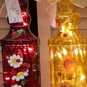 Lighted bottle red