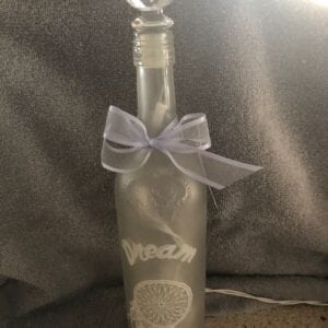 Lighted bottle dream catcher