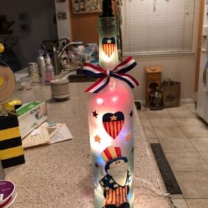 Lighted bottle patriotic
