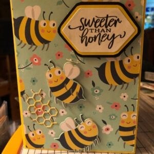 Handmade Greeting card honey bee