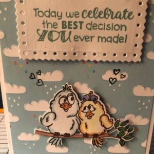 Handmade Greeting card love birds