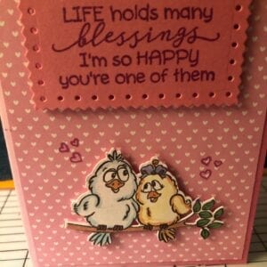 Handmade Greeting card love birds