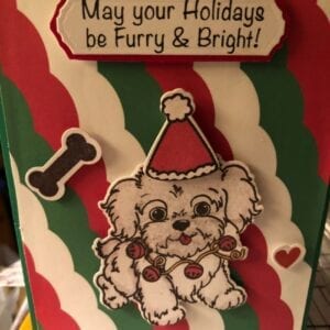 Handmade Greeting card Xmas Dog