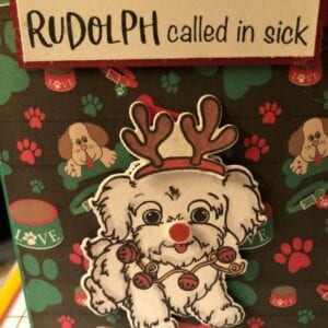 Handmade Greeting card Xmas Dog
