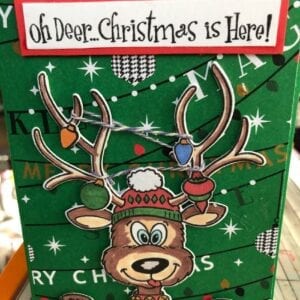 Handmade Greeting card Xmas Deer Head