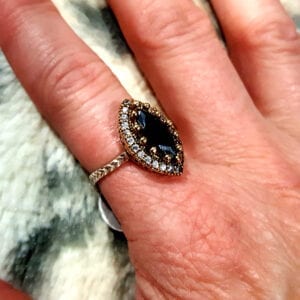 Black Cubic Zirconia Sterling Silver Ring