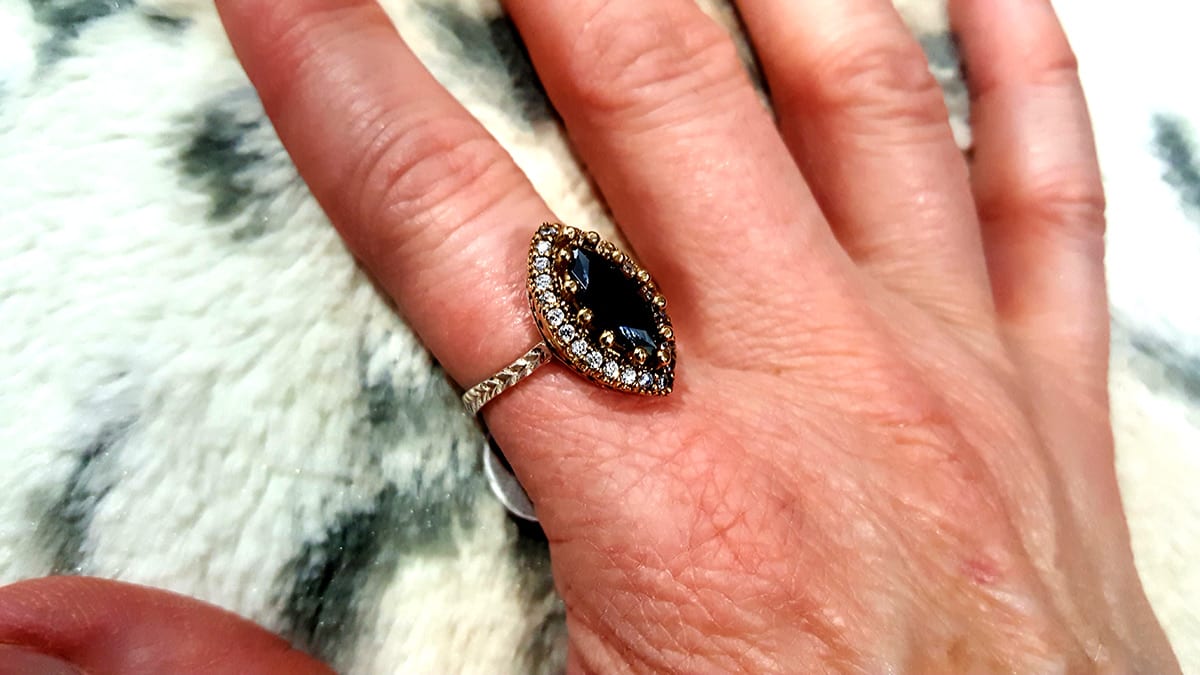 Black Cubic Zirconia Sterling Silver Ring
