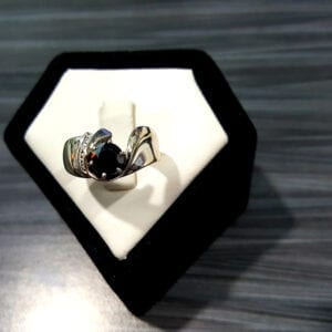 Black Diamond & 14k White Gold Ring