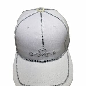 White decorated bride's hat