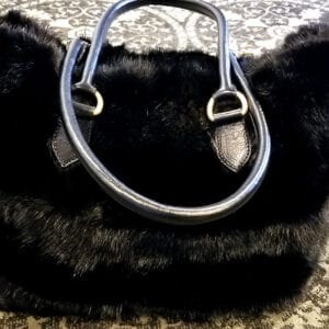 Falorni Black Mink Fur Handbag