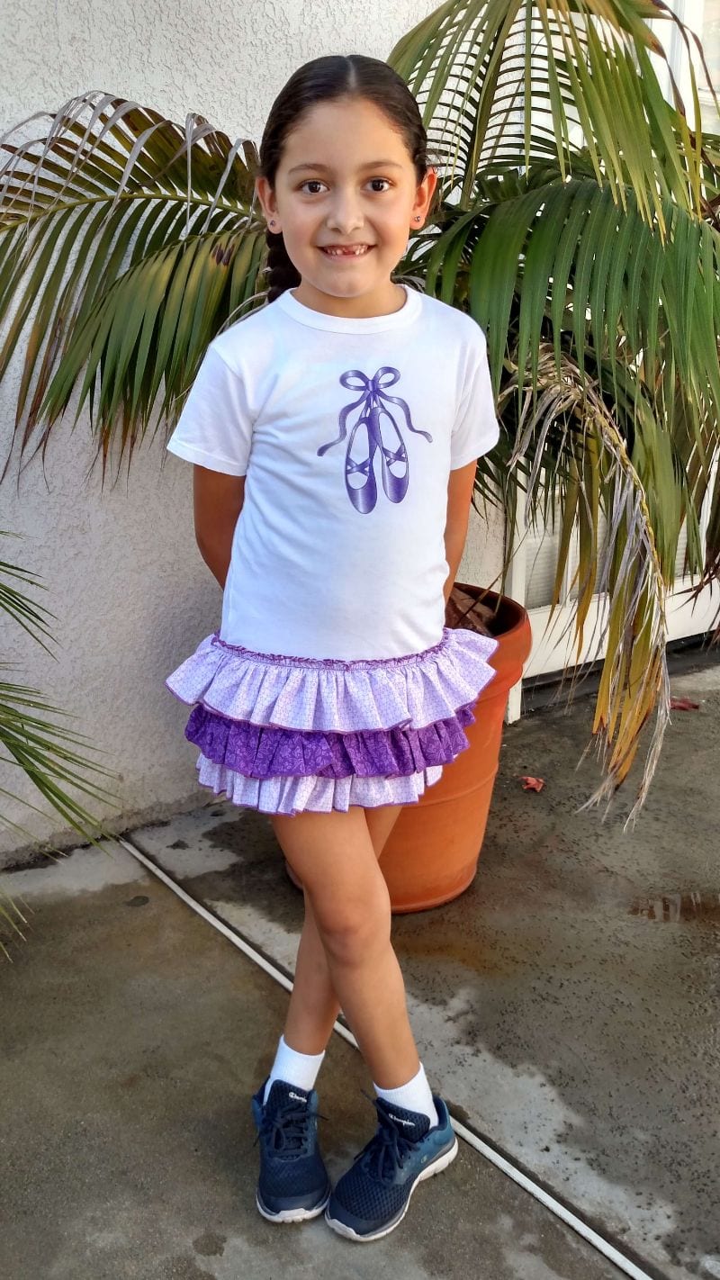Lavender & white T-shirt Dress/Top - Image 2