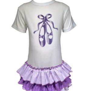 Lavender & white T-shirt Dress/Top