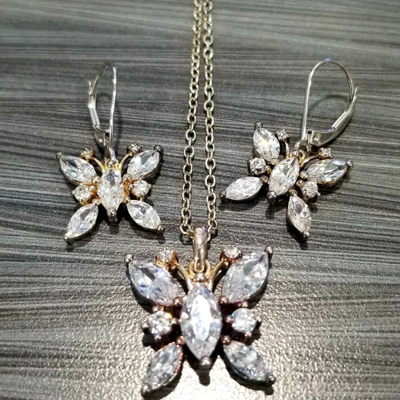 Lenox Butterfly Necklace & Earring Set - Image 3
