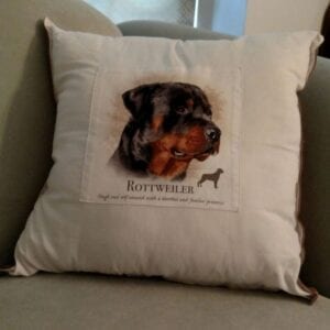 Pillow with Rottweiler