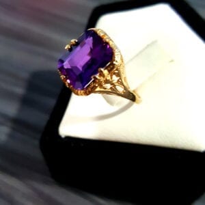 Purple Sapphire & 14K Gold Cocktail Ring