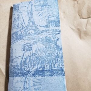 blue paris and travel themed junk journal keepsake folder