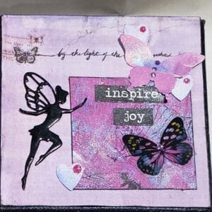 inspire joy fairie mixed media on canvas