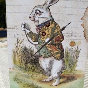 rabbit of alice in wonderland mixed media desk pad set