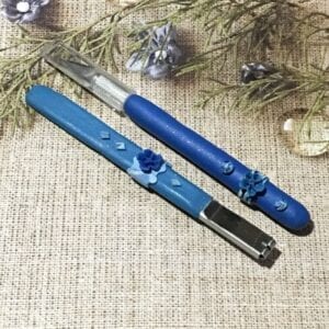 Blue Craft Blade set with flowers