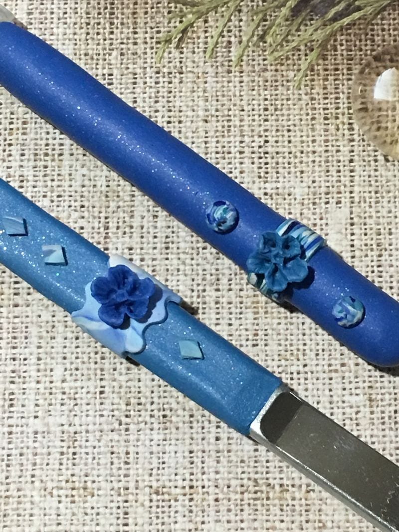 Blue Craft Blade set with flowers - Image 5