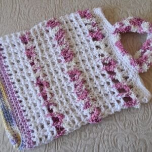Friendly purple-white bag