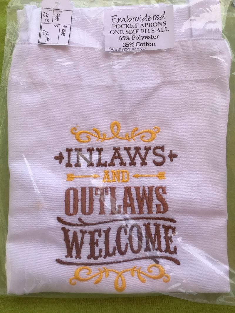 Inlaws and Outlaws Welcome Apron