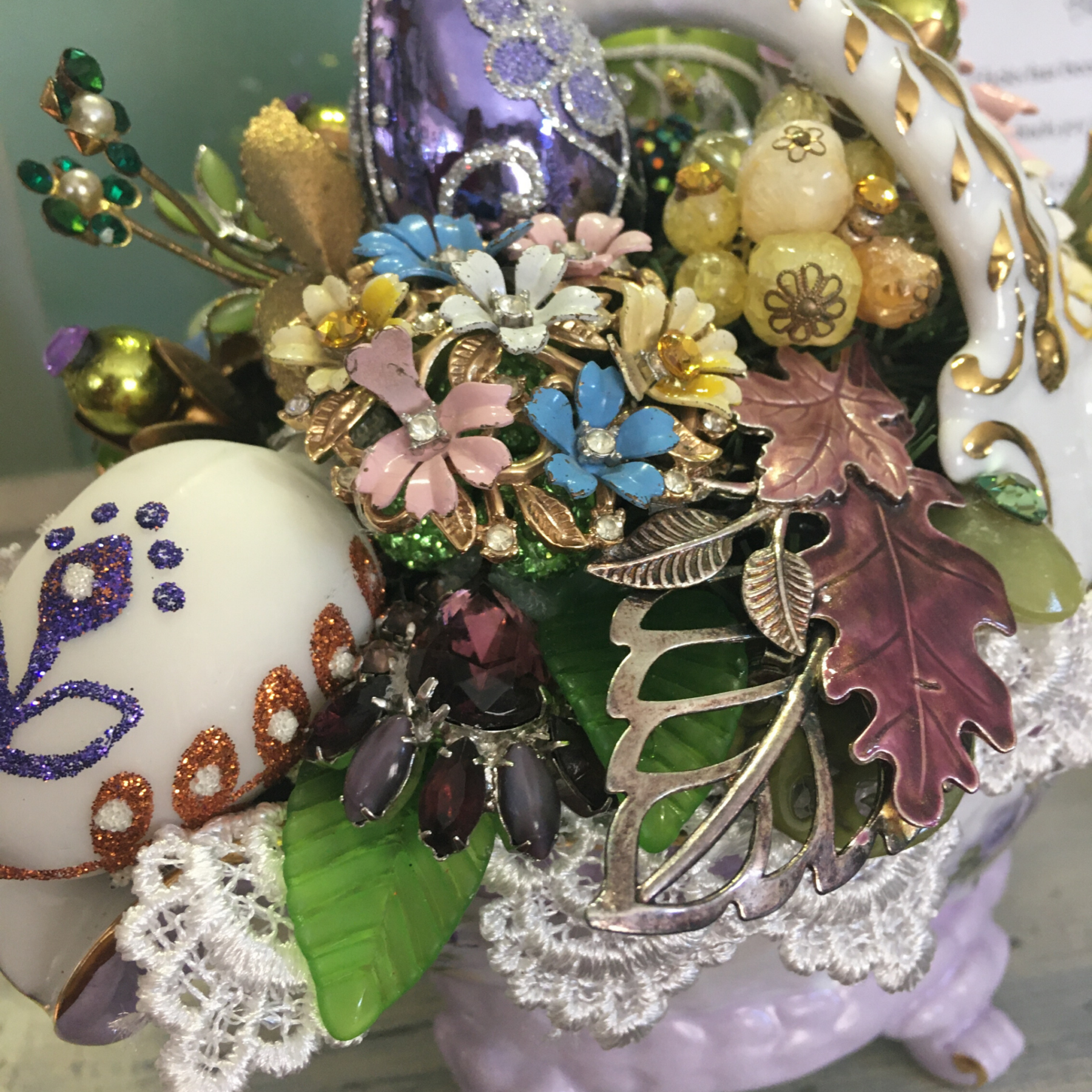 Floral Glass Basket